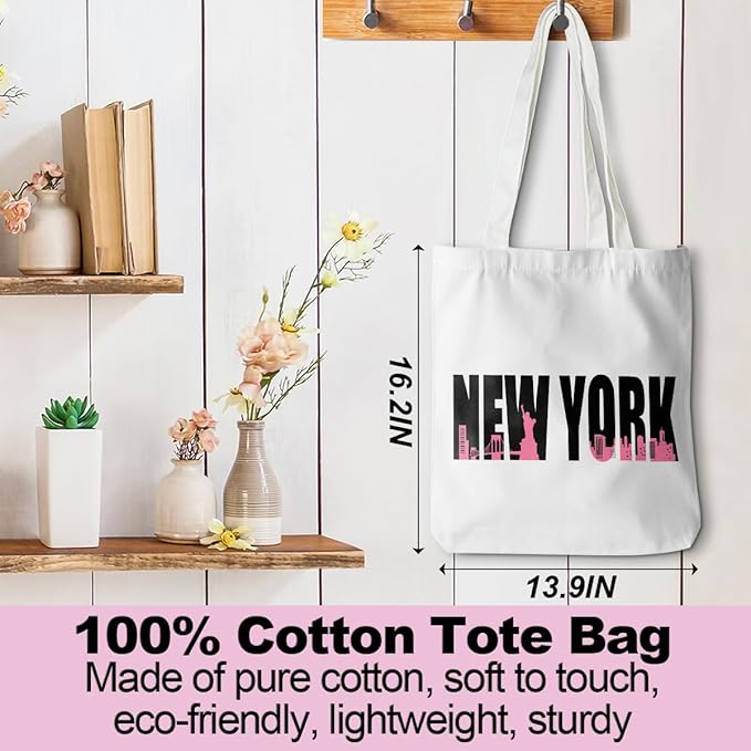 Jeilink New York Souvenirs and Gifts Beach Weekender Tote Travel Reusable Grocery Bags Girls Trip