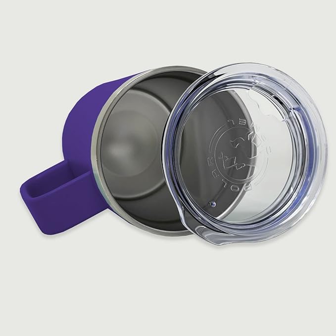 LaserGram 15oz Vacuum Insulated Coffee Mug, Cup Cake, Personalized Engraving Included (Dark Purple)