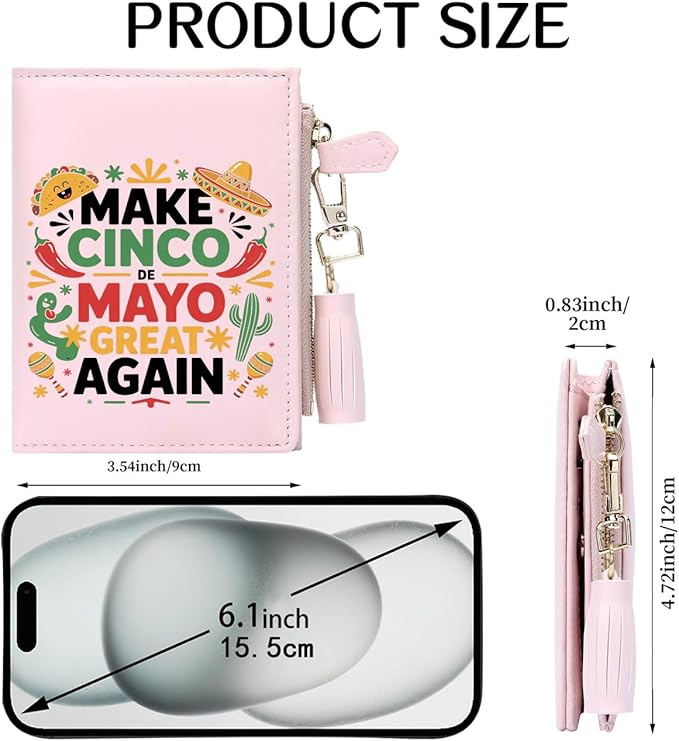 GEEAD Custom Design Small Wallets for Women Bifold Slim Coin Purse Zipper ID Card Holder for Christmas