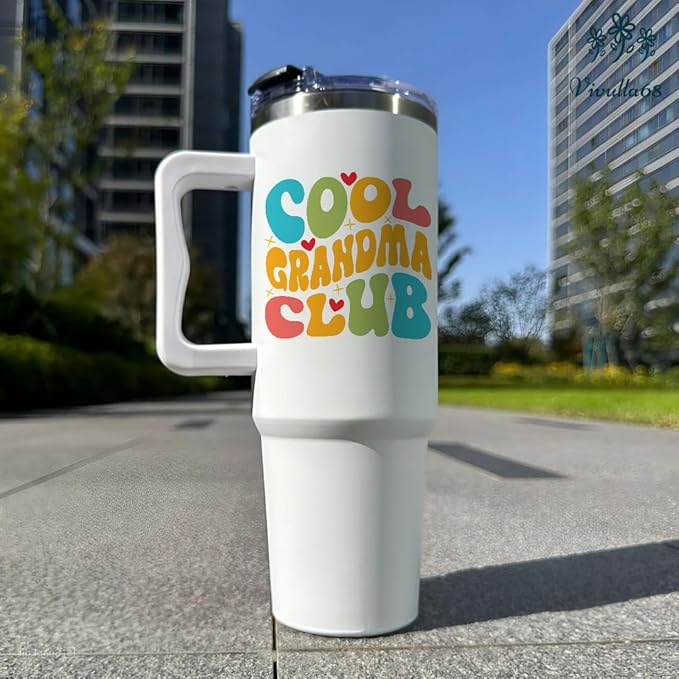 Christmas Gifts for Grandma, Cool Grandma Club Tumbler 40Oz - Grandmother Coffee Mugs, Gifts Ideas for Grandmas, Grammy, Granny, Nana, Gigi, Mimi, Mamaw - Grandmother Birthday Gift, Grandmy Cup