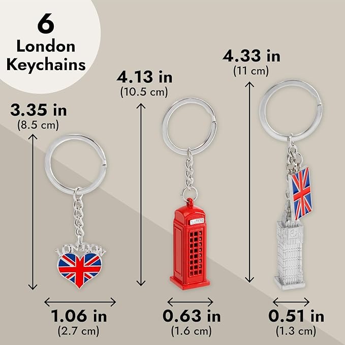Juvale 6 Pack Keychain Souvenir Gifts, Souvenir Gift, Key Rings