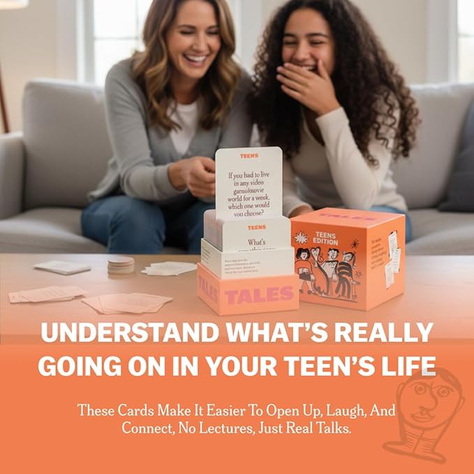 Tales Conversation Starter Cards, Teens Edition 150 Count, Fun Icebreaker Game for Party Games, School, Sleepovers, Game Nights, Gifts & Gatherings, Conversation Cards Games for Meaningful Connections