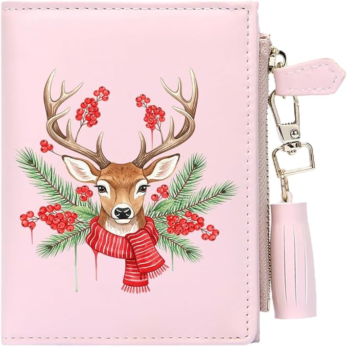 GEEAD Custom Design Small Wallets for Women Bifold Slim Coin Purse Zipper ID Card Holder for Christmas