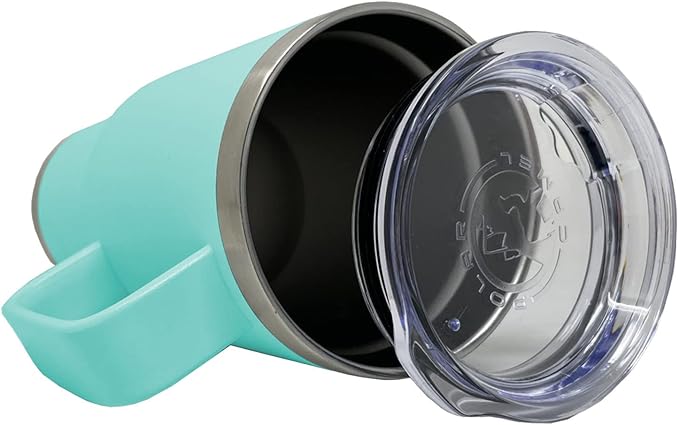 LaserGram 20oz Vacuum Insulated Travel Mug with Handle, Starfish, Personalized Engraving Included (Teal)