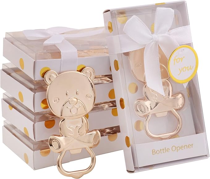 24 pcs Baby Shower Favors for Guest Bear Bottle Opener Baby Shower Keepsake Baby Shower Return Gift for Guest Baby Shower Souvenir for Boy or Girl Baby Shower Decorations (White bear)