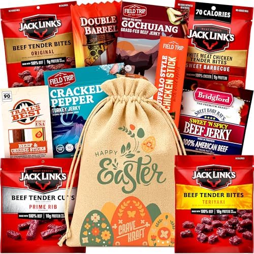Beef Jerky Easter Basket For Men - Easter Gift with Beef Jerky Variety Pack by Unknown