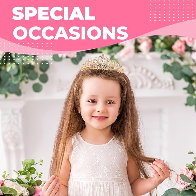 Birthday Crown Tiara with sash for Women, Headband Hair Accessories for Birthday Party