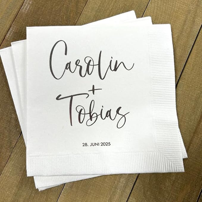 Personalized Wedding Cocktail Napkins, Customized Monogram Wedding Napkin, Custom Dinner Napkins For Bridal Shower, Engagement Party Decorations, Bridal Shower Decorations