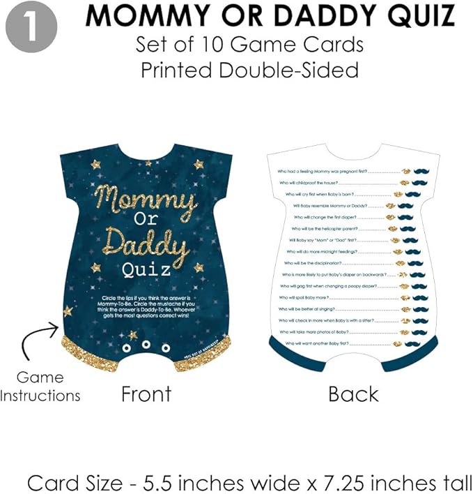 Big Dot of Happiness Twinkle Twinkle Little Star - 4 Baby Shower Games - 10 Cards Each - Who Knows Mommy Best, Mommy or Daddy Quiz, What’s in Your Purse and Oh Baby - Gamerific Bundle