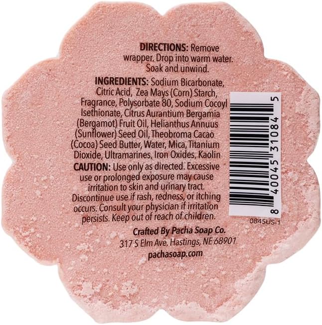 Pacha Soap Co. Bath Bombs - White Blossom & Fig Scent, Handcrafted, Nourishing & Moisturizing Fizzing Bath Frothers with Clean Ingredients, Non-Toxic, Dye and SLS-Free, Made in USA, 3-Pack (5 oz Ea)