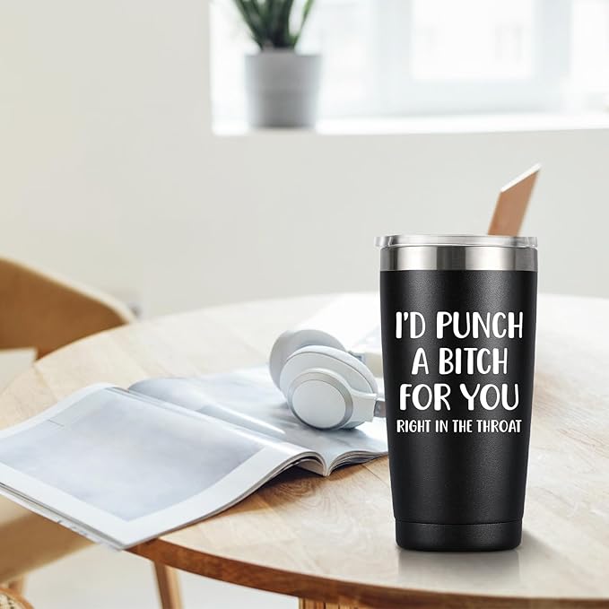 MASGALACC Funny Birthday, Valentine's, Galentine's, Mother's Day, and Christmas Gift for Women, Sisters, Girlfriends, and Friends – Friendship & Funny Gift Ideas, 20oz Black Stainless Steel Tumbler