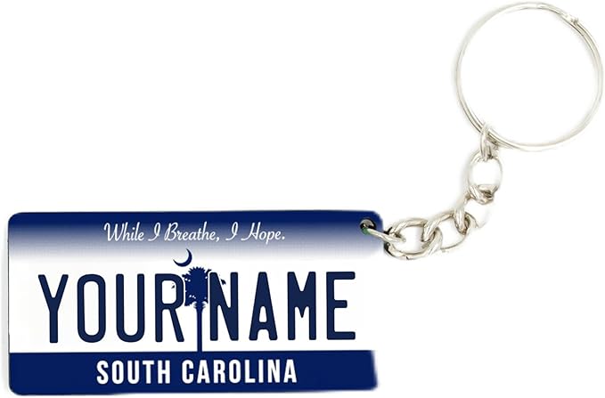License Plate Keychain - Personalized - All States Multicolor