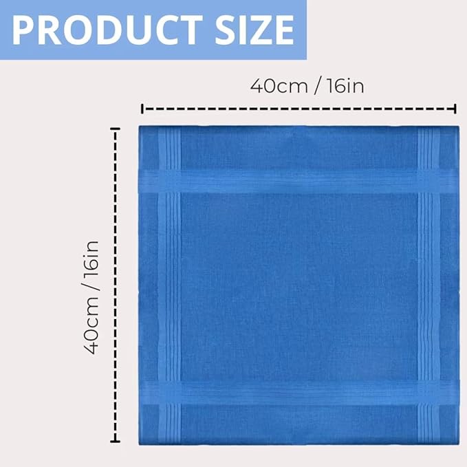 8 Pack Men's Handkerchiefs Cotton Handkerchiefs for Men 16 inch Large Mens Pocket Square Hankies Gents Hankerchieves for Men Women