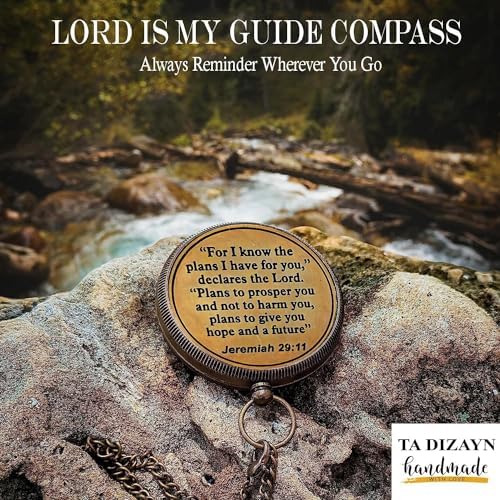 For I Know The Plans I Have For You, Jeremiah 29:11, Solid Brass Directional Engraved Compass, Baptism Gifts for Boys Girls, First Communion, Christian Gifts for Men, First Confirmation Gifts for Boys - Image 4