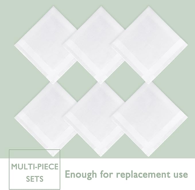 Zenssia Men's Pure Cotton Handkerchiefs with Hem, Bulk Set Hankies