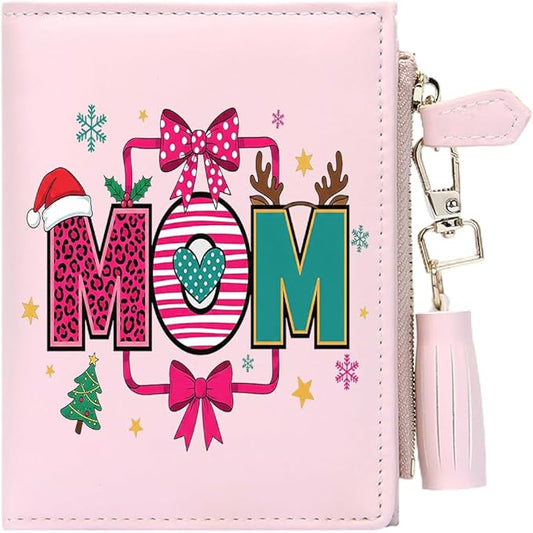 GEEAD Custom Design Small Wallets for Women Bifold Slim Coin Purse Zipper ID Card Holder for Christmas