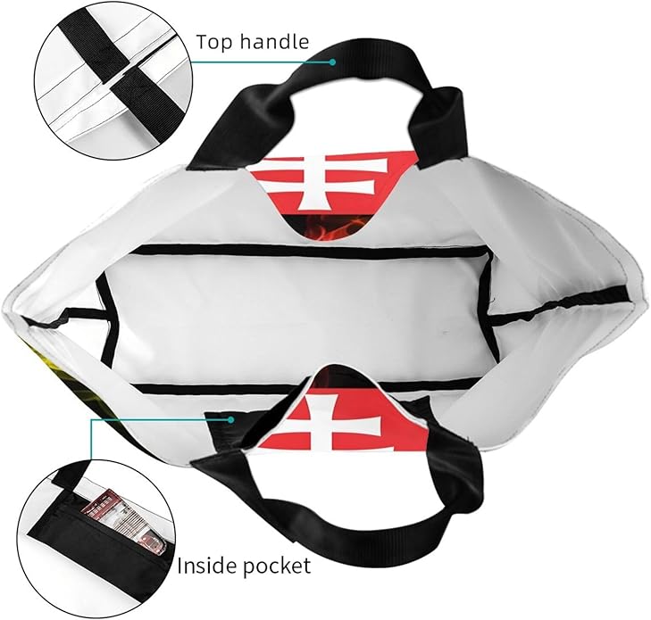 National Emblem of Slovakia Large Reusable Eco-friendly Shopping Bags Portable Storage Handbag