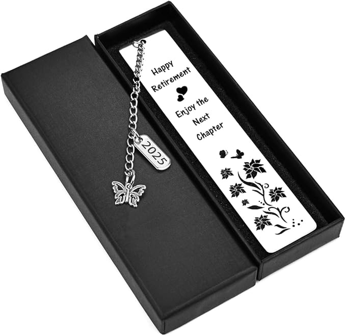 Quimoy Happy Retirement Bookmark 2025, Best Gifts for Retirement, Retirement Gift for Woman Coworker Employee Boss Leader Friends Retired Teacher Nurse, Funny Retirement Gifts for Book Lovers