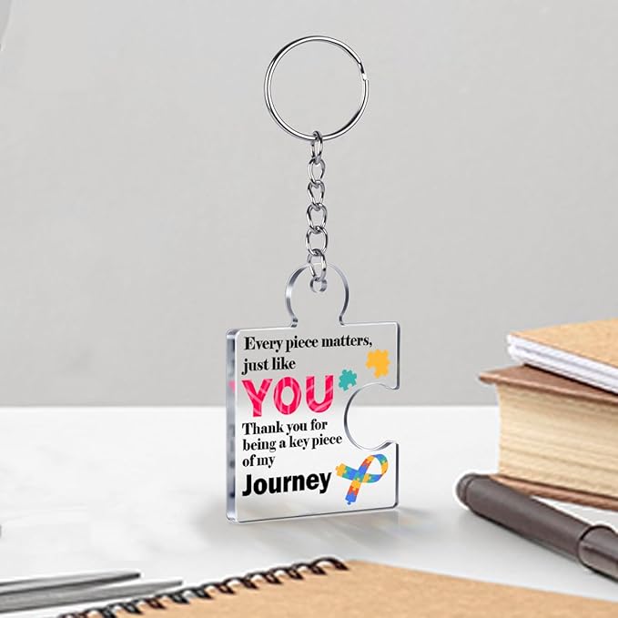 Team Appreciation Gifts for Employee Coworker Staff Bulk, Teamwork Thank You Gift Set Puzzle Piece Acrylic Keychains