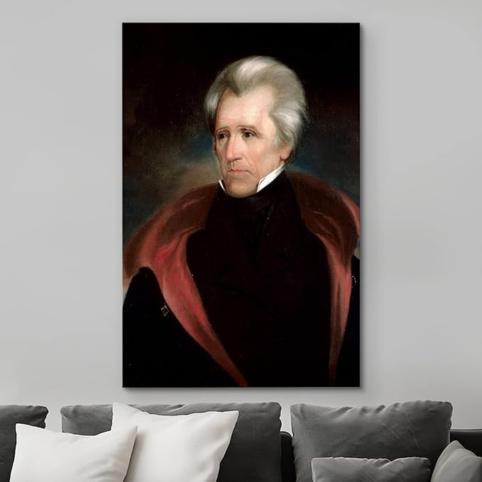 wall26 - Portrait of Andrew Jackson by Ralph Eleaser Whiteside Earl (7th President of The United States) - American Presidents Series - Canvas Wall Art Gallery Wrap Ready to Hang - 32x48 inches
