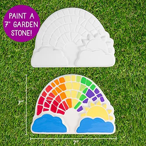 Creative Roots Paint Your Own Rainbow Stepping Stone Craft Kits for Kids, Ceramics to Paint, Ages 6+ - Image 6