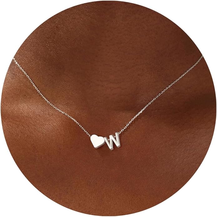 Turandoss Valentines Day Gifts for Kids Teen Girls - Dainty 18K Gold Plated Heart Initial A-Z Pendant Necklace Trendy Jewelry Heart Necklaces Birthday Valentines Day Gifts for Girlfriend Wife Women