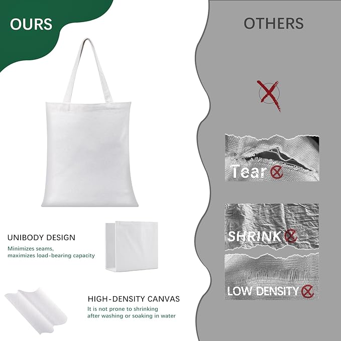 OKBA 10 pcs Sublimation Tote Bags,polyester tote bags for sublimation,DIY customization blank canvas tote bags12.2 * 14.2 in