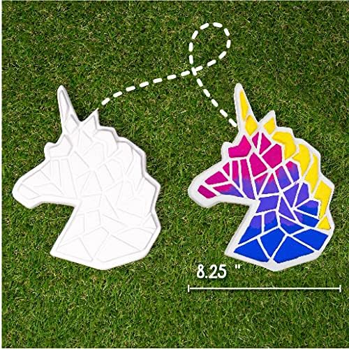 Creative Roots Mosaic Unicorn Stepping Stone, Includes 7-Inch Ceramic Stone & 6 Vibrant Paints, DIY Garden Stepping Stone Kit for Kids Ages 6+ - Image 4
