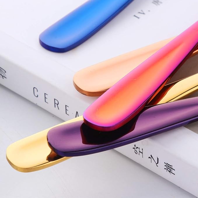 8 Pieces 18/10 Dessert Spoons Teaspoons Small Coffee Spoons Espresso Spoons, 5.5 Inch (multicolor)