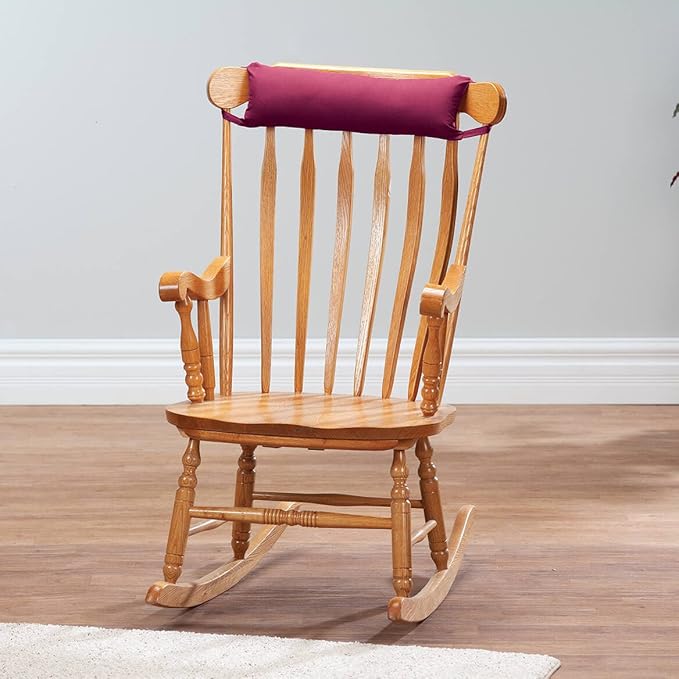 Rocking Chair Neck Rest Pillow by OakRidgeTM, Burgundy, 100% Cotton - Measures 5 1/2" x 18" x 2 1/2"