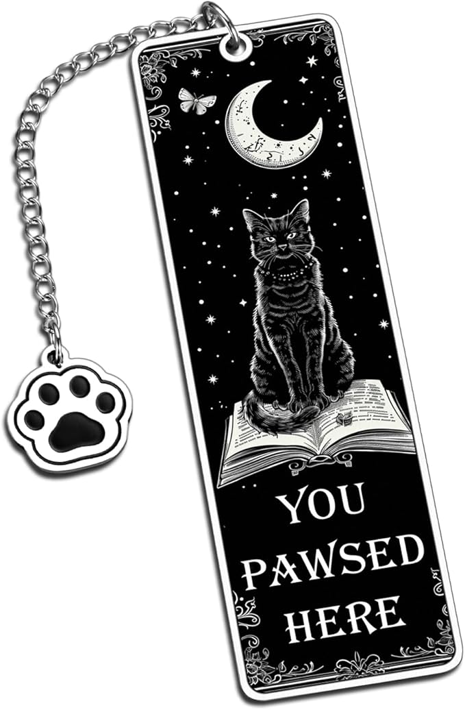 Cat Bookmark for Book Lovers Gifts Valentines Day Birthday Book Accessories Bookish Gifts for Her Him Women Men Reading Lovers Metal Bookmark for Reading Women Reader, Cat Themed Gift