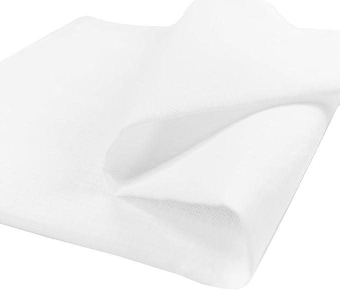 Mens White Handkerchief with Stripe,16" by 16” Soft Hankies (White 12)