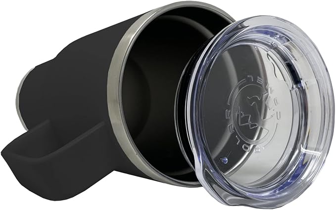 LaserGram 20oz Vacuum Insulated Travel Mug with Handle Widow Spider, Personalized Engraving Included (Black)