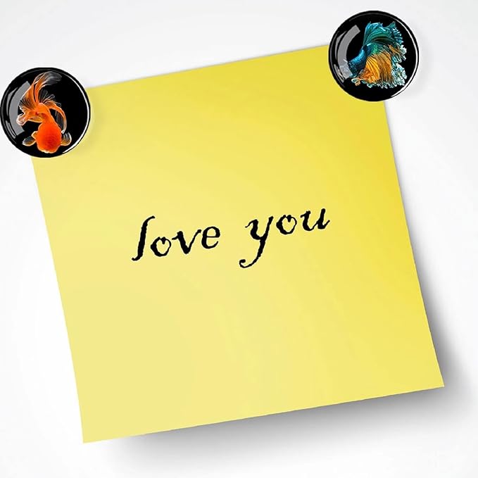 12Pcs Glass Refrigerator Magnets - Fridge Magnets Decoration for Classroom, Locker, Office Whiteboards, Cabinet, Dishwasher and Magnetic Surfaces (Goldfish)