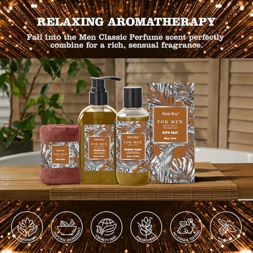 15Pcs Mens Perfume Bath & Body Care Gift Basket Set for Men, Father's Day - Image 4