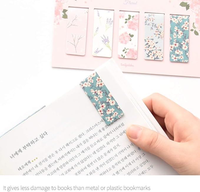 Monolike Magnetic Bookmarks Floral, Set of 5