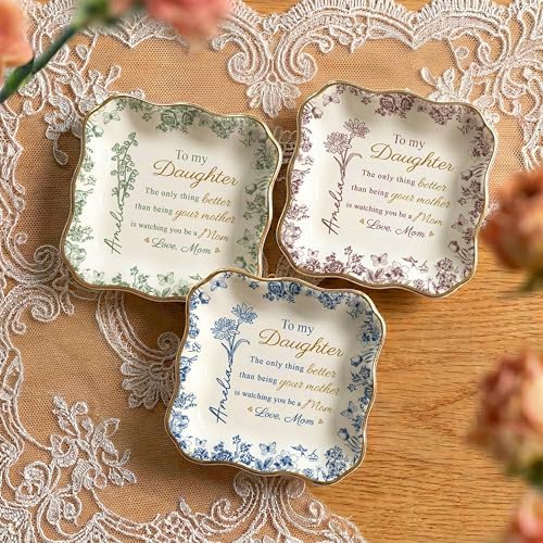 LOVELYPOD Personalized Mother Daughter Jewelry Tray, The Only Thing Better Than Being Your Mother, Custom Birth Month Flower Ring Dish, New Mom Gift, for Daughter from Mom - Image 3