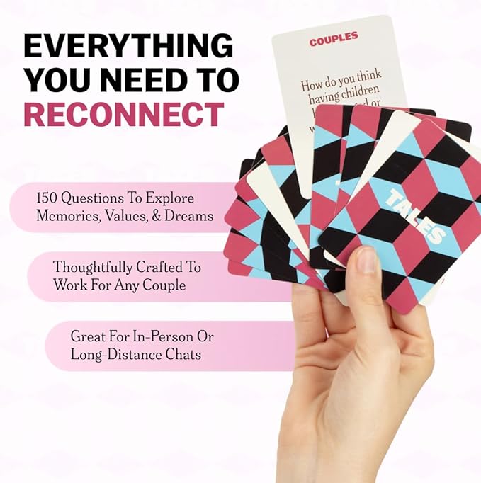 TALES 150 Conversation Starter Cards, Couples Edition, for Couples, Games for Adults, Date Night Ideas, Anniversaries, and Quality Time Together, Prompts for Deeper Connection