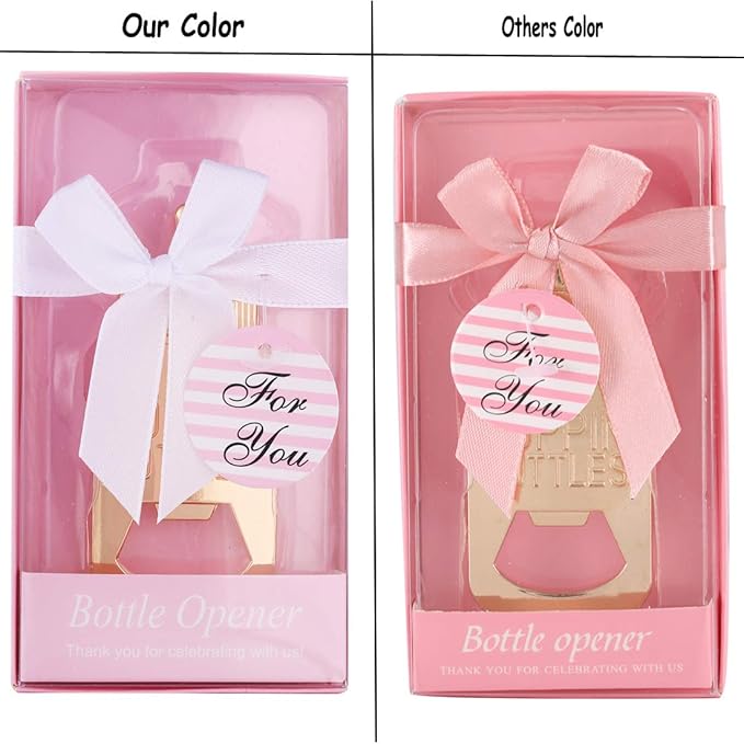 Set of 12 Bottle Opener Baby Shower Favor For Guest,Cute Poppin Bottle Shaped Bottle Opener Favors for Baby Shower Souvenir Supplies and Decorations For Boy or Girl (New Pink, 12)