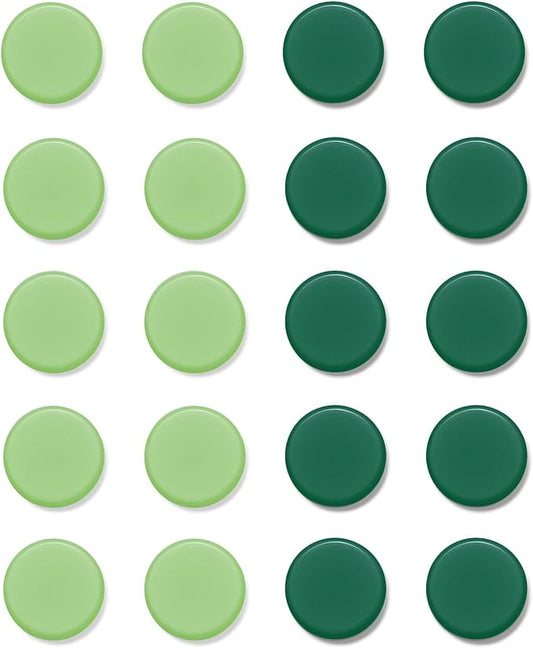 Qualsen Fridge Magnets, 20pcs Small Refrigerator Magnets for Whiteboard, Kids, Mini Cute Magnets for Locker, White Board, Kitchen, Office, Classroom (Green Tones)