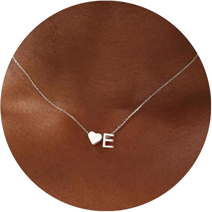 Turandoss Valentines Day Gifts for Kids Teen Girls - Dainty 18K Gold Plated Heart Initial A-Z Pendant Necklace Trendy Jewelry Heart Necklaces Birthday Valentines Day Gifts for Girlfriend Wife Women