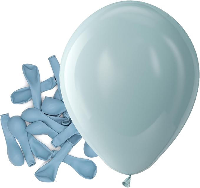 Bezente Dusty Blue Latex Party Balloons - 150 Pack 5 Inch Matte Small Helium Slate Balloons for Bridal Shower Wedding Birthday Party Decorations