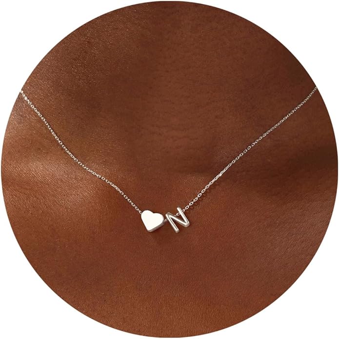 Turandoss Valentines Day Gifts for Kids Teen Girls - Dainty 18K Gold Plated Heart Initial A-Z Pendant Necklace Trendy Jewelry Heart Necklaces Birthday Valentines Day Gifts for Girlfriend Wife Women