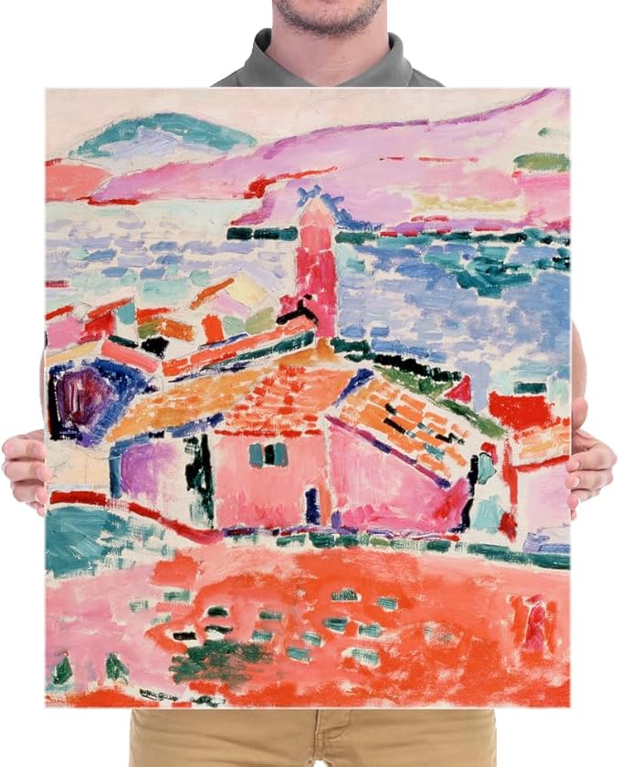 Wieco Art Canvas Print Wall Art View of Collioure 1905 by Henri Mattise Abstract Colorful Art Matisse Posters Canvas Prints for Wall and Home Office Decorations