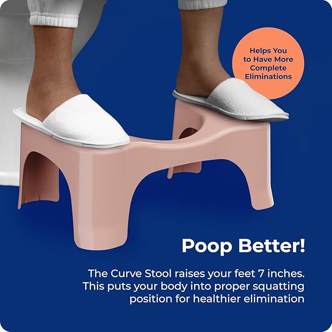 Squatty Potty Simple Toilet Stool 7-Inch in Clay – Ergonomic Bathroom Accessory for Natural Squatting Posture, Doctor Recommended, Durable Plastic Design