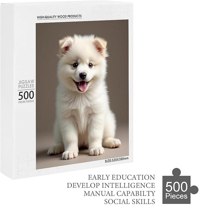 Jigsaw Puzzles for Adults 500 Piece - Cute Dog Puppy Wooden Puzzles, Educational Games，Challenge Puzzles Puzzle Games, Stress Relief Games