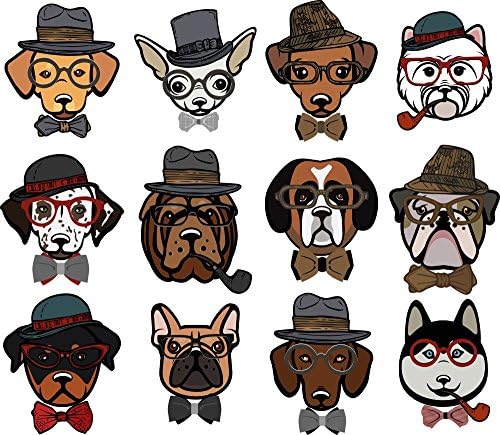 RNK Shops Personalized Hipster Dogs Waste Basket - Single Sided (Black) - Image 4