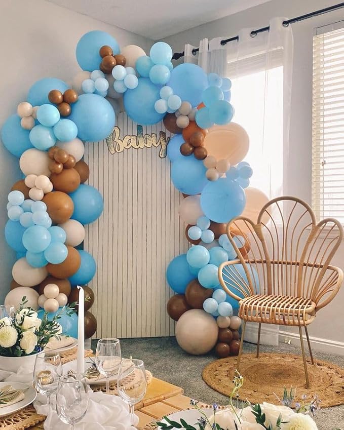 Bezente Blue Balloons 18 Inch - 30 Pack Large Thick Light Blue Balloons Big Round Blue Latex Balloons for Birthday Wedding Bridal Shower Gender Reveal Party Decorations