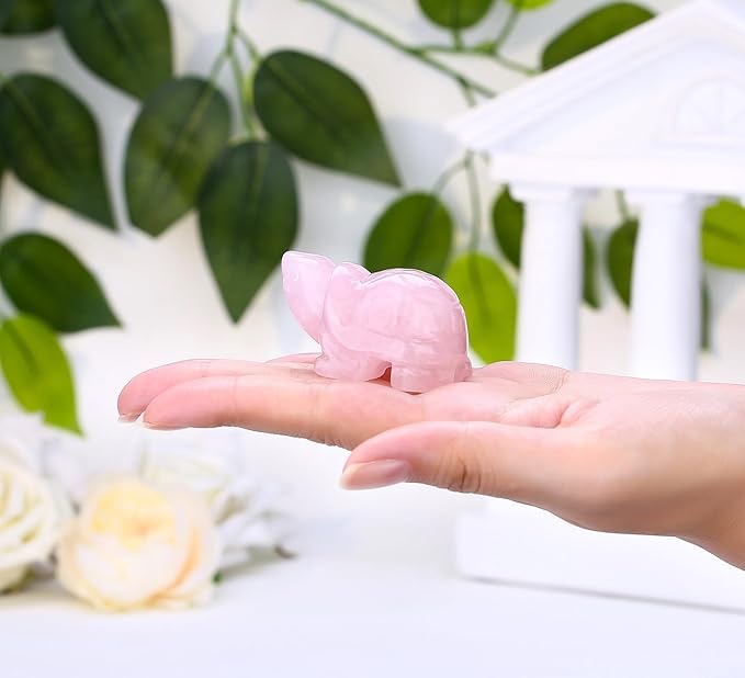 DUQGUHO 2" Travel Turtle Gift Decor Crystals Figurines Rose Quartz Crystal Best Turtles Travels Gifts for Women Traveling Travelers Cute Decorations