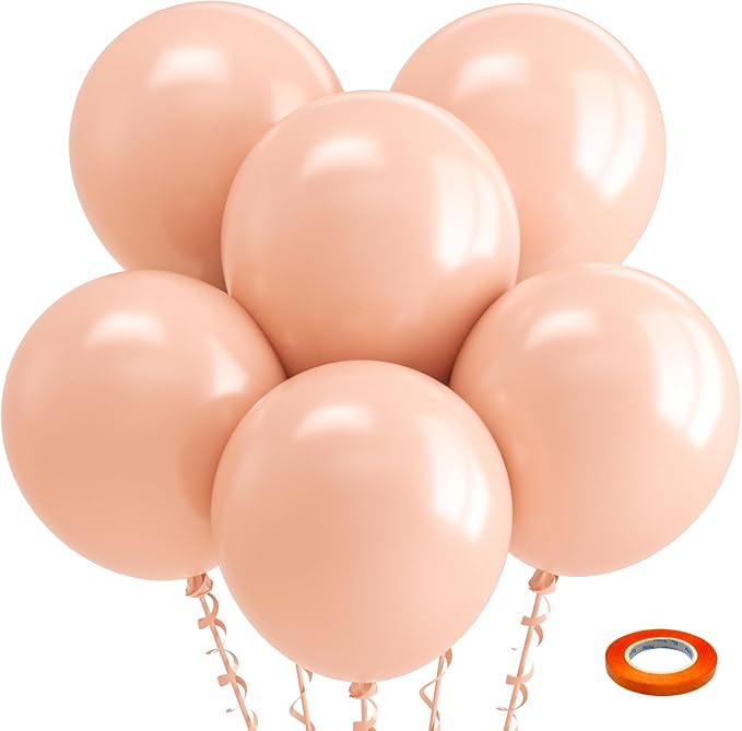 Bezente Pastel Orange Balloons 18 Inch - 30 Pack Large Thick Orange Balloons Big Round Light Orange Peach Latex Balloons for Bridal Shower Wedding Birthday Party Decorations